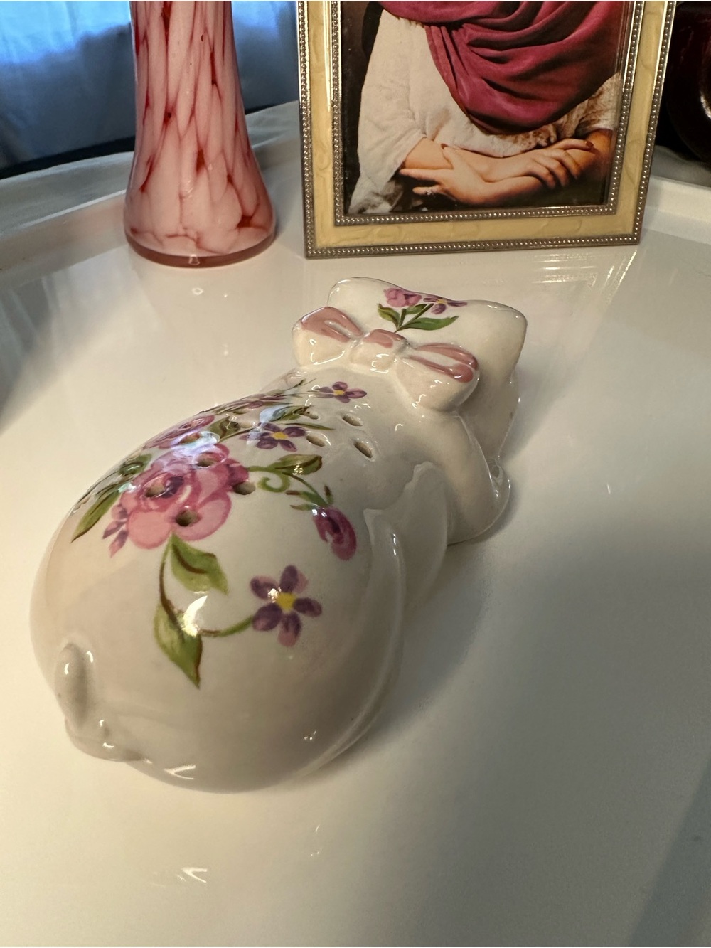 Vintage 1978 Avon Ceramarte Floral Pig Figurine | Hand Decorated Brazil Ceramic - Picture 7 of 10